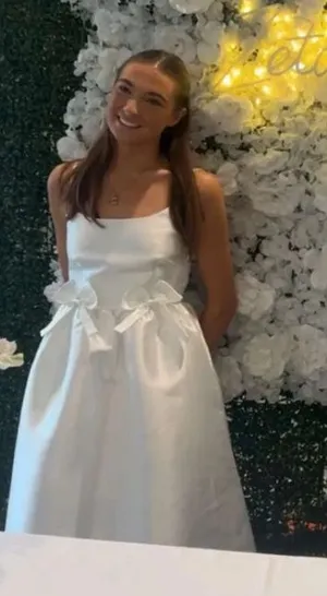 White Lulus Dress Midi thumbnail 1