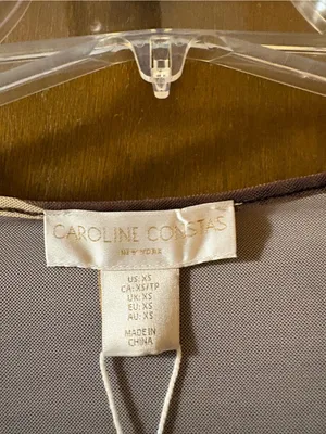 NWT Caroline Constas Mesh Beach Cover-Up Maxi Dress in Latte Wave thumbnail 4