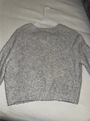 Abercrombie Jessica Simpson Cream Ribbed Knit Cardigan Sweater thumbnail 2