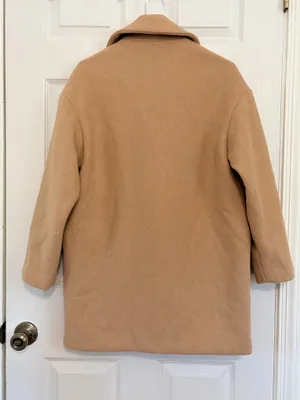 Abercrombie & Fitch Camel Double Breasted Coat XS Petite Old Money Quiet Luxury thumbnail 3