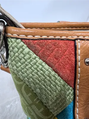 Fossil Patchwork Multicolor Women’s Satchel handbag purse thumbnail 14