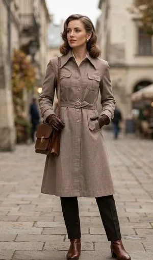 Xin Xin Trench Coat Beige Size M Vintage Preppy Neutral Old Money Spring Classic thumbnail 1