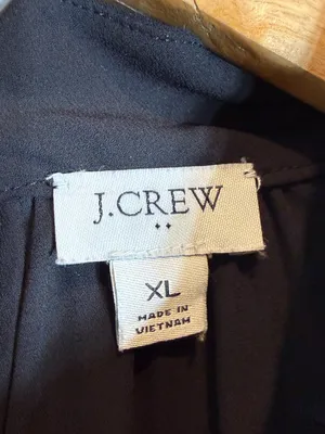 J. Crew Long-Sleeve Shirred Mockneck Top Blouse Women's XL Black Career Preppy thumbnail 9