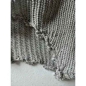 Coldwater Creek womens Sweater Silk shiny Small Silver Metallic Short Sleeve thumbnail 7