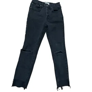 We‎ the Free black distressed high rise skinny jeans sz 25 thumbnail 5