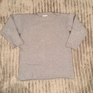 Flax Womens Gray Marled Cotton Knit Crewneck‎ Sweater Size S/M Relaxed Fit thumbnail 2