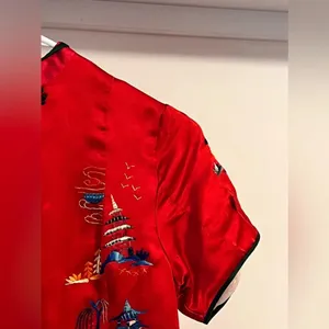 Satin Japanese Embroidered Blouse thumbnail 4