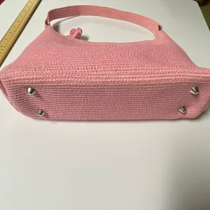 Betmar pink woven satchel or top handle bag. thumbnail 2