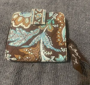 Vera Bradley Java Blue Retired Pattern Zip Around  Wallet thumbnail 1