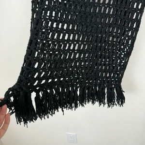 Revolve Superdown Black Crochet Midi Skirt Fringe thumbnail 8