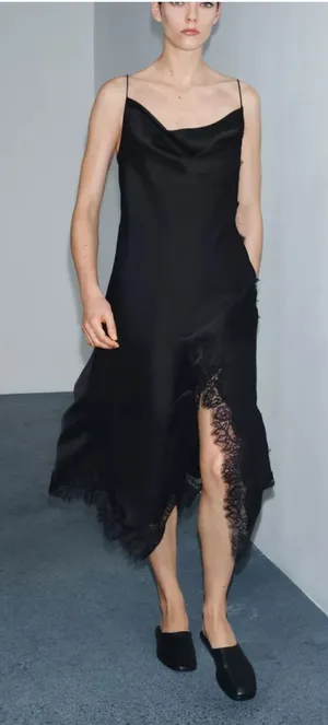 Zara ZW collection satin lace dress‎ thumbnail 1