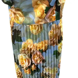 Chi Chi London Floral Print Ruffle‎ Pleated Midi Dress in Blue Curve US 16 thumbnail 6