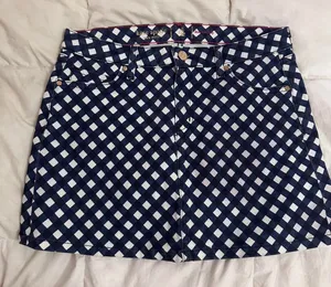 Kate spade blue checkered gingham mini skirt  thumbnail 1