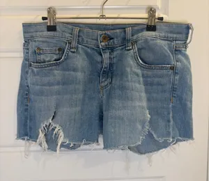 Rag & Bone Dre Denim Cutoff Shorts Size 28 Distressed Light Wash Raw Hem thumbnail 1