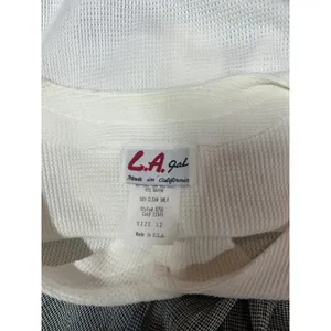 Vintage 90s L.A. Gal Colorblock Maxi‎ Dress White Knit Gray Skirt 12 thumbnail 5