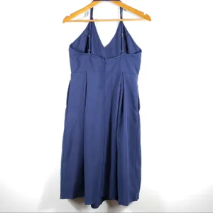 Elia Cher NEW Blue Spaguetti Strap Sexy Open Back Pocket Dress Size L thumbnail 5