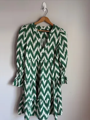 TUCKERNUCK Pomander Place green IKAT Kenzo Dress Small thumbnail 2