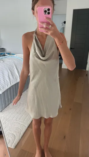 ZARA Cowl Neck Mini Dress thumbnail 1
