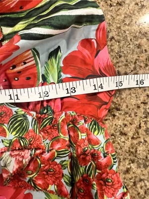 FARM Rio Watermelon Flowers Mini Dress Red Multi Cotton Ruffle Size S thumbnail 7