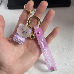Teddy Bear Car Keychain Bell Keychain Charm Bag Charm Couple Gifts thumbnail 4