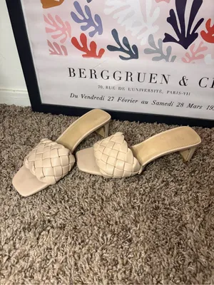 H&M Beige Woven Braided Heeled Sandals – Women’s 5.5 / EU 36 thumbnail 2