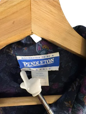Vintage 90s Pendleton Womens 10 Floral Rayon Blouse Whimsigoth Button Down thumbnail 9