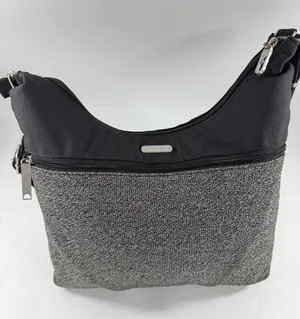 Baggallini Convertible Hobo Crossbody Bag Black Gray Travel RFID Wristlet‎ Purse thumbnail 1