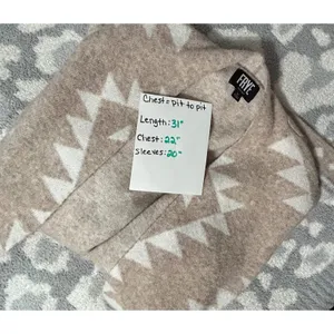 Frye Womens‎ M Aztec Print Open Front Cardigan Sweater Pockets Long Sleeve boho thumbnail 4