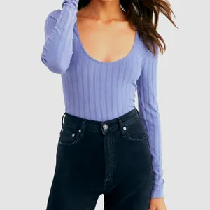 Free People Lucky You Layering Scoop Neck Top Blue M/L thumbnail 3
