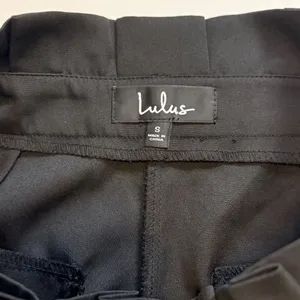 Lulus Black Paperbag Waist Tapered Pants High Rise Tie Waist Trousers Small thumbnail 7