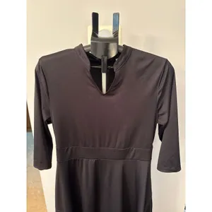 Nmoder Women's black Quarter‎ Sleeve Midi V-Neck Polyester Dress Size XL thumbnail 2