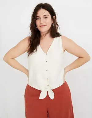 Madewell Texture‎ & Thread White Button Front Tie Tank Top S thumbnail 1