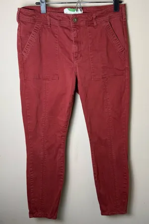 By Anthropologie Jefferson Slim Utility Chino Pants Womens 31 Brick Red Twill thumbnail 1
