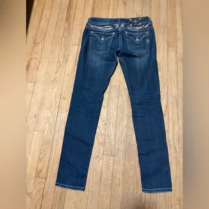 Miss Me Skinny Straight Leg Blue Denim Jeans. Bling Jeans thumbnail 2