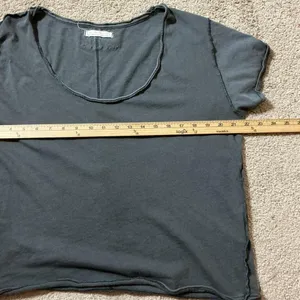 We The Free Gray Cotton Distressed Raw Hem Tee Shirt Women's Medium Grunge‎ thumbnail 3