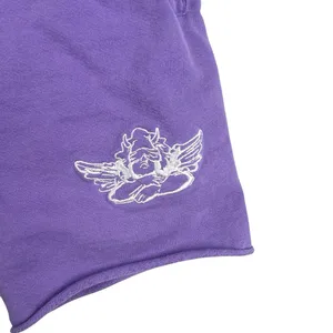 Boys Lie Purple Embroidered Logo Knit Drawcord Activewear Casual Sweat Shorts S thumbnail 3