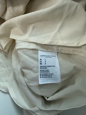 American Eagle Halter Open Back Handkerchief Hem Midi Dress Cream NWT thumbnail 14