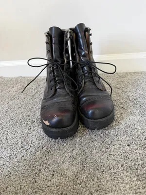 Women's Durango Steel Toe Leather Work Boots Dark Brown Burgundy Accent Size 9 thumbnail 2