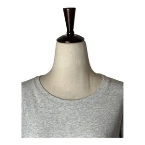 Club Monaco Shirt Women Medium Gray Rib‎ Knit Crew Neck Tee Athleisure Athletic thumbnail 3