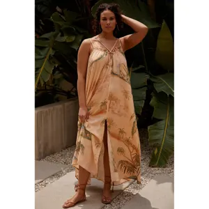 NWT Anthropologie TAHNEE KELLAND Strappy Midi Dress Tropical Print Medium thumbnail 15