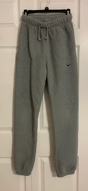 Nike gray fuzzy sweatpants thumbnail 1