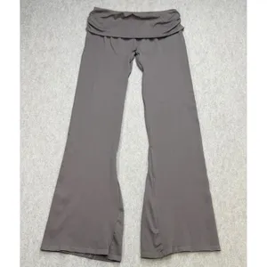 OQQ Yoga Pants Women XL Gray Athleisure Y2K Flare Leg Foldover Waistband Casual thumbnail 2