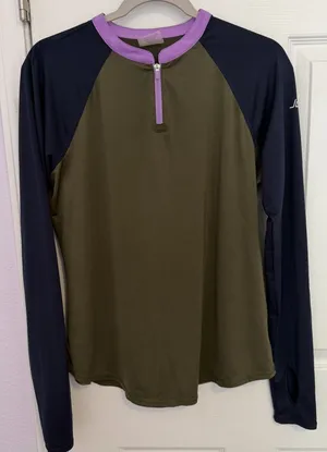 JoFit Women's Large Golf 1/4 Zip Top Colorblock UV Tennis Pickleball Active FLAW thumbnail 1
