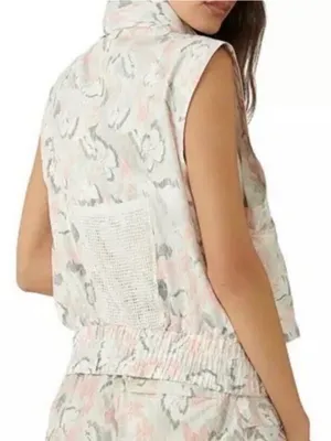 Free People Movement Off The Grid Sz L Utility Vest Ivory Floral Hooded NWT thumbnail 16