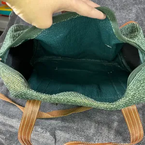 Oscar de la Renta small duffle green tweed thumbnail 4