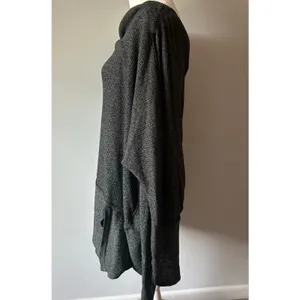 We the Free Slouchy Off the Shoulder Gray Henley Oversized Top Size Large thumbnail 4
