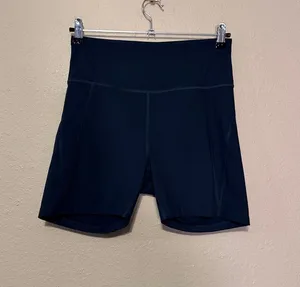 Girlfriend Collective Pocket High-Waist Bike Shorts Blue Green Size Large thumbnail 1