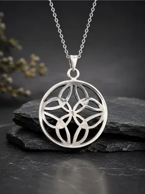 Vintage Sterling Silver Celtic Knot Pendant w/ New Sterling Plate Chain thumbnail 2