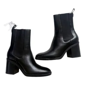 NWT Zara Black Ankle Boots size 7.5 thumbnail 1