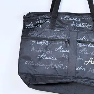 Black Tote Bag Alaska Multi Pocket Shoulder Strap Beach Travel Gorpcore thumbnail 3
